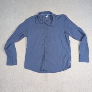 REI Co-Op Outdoor Shirt Mens Large Slate Blue Long Sleeve Hiking Travel Tech